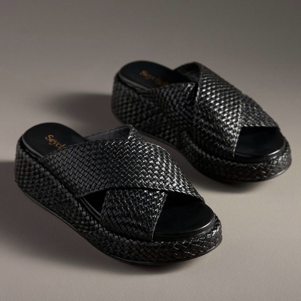 Seychelles Black Key West Platform Wedge Sandal